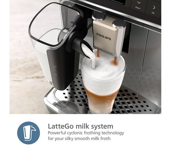 PHILIPS Series 5500 LatteGo EP5546/70 Bean to Cup Coffee Machine - Silver and Black