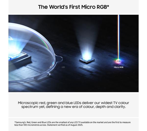 SAMSUNG R85H 55" Micro RGB 4K Smart AI TV 2026 - MRE55R85H