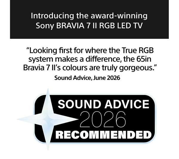 SONY BRAVIA 7 II 65" True RGB Mini LED 4K HDR Smart TV 2026 - K65XR75M2