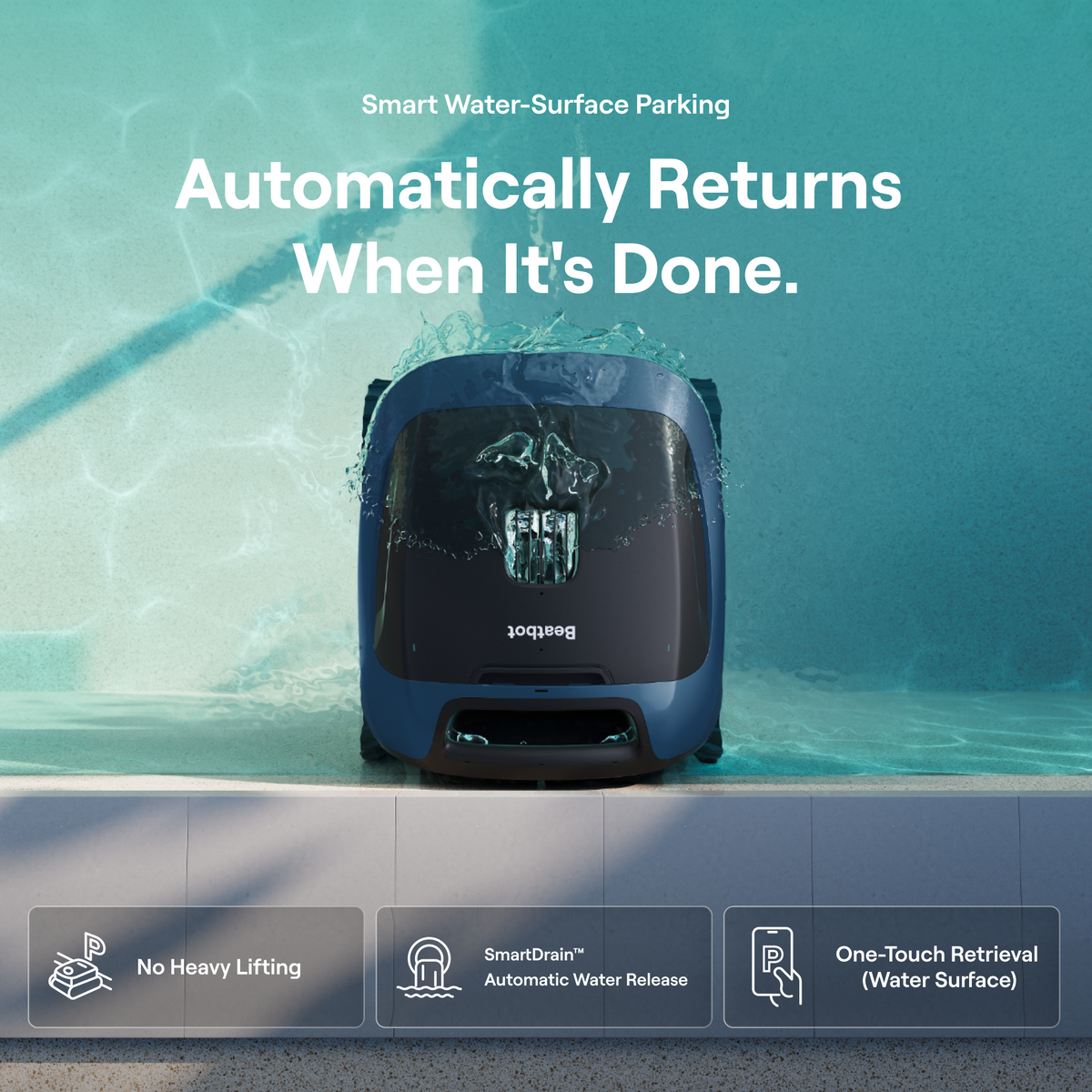 Beatbot Sora 30 Cordless Robotic Pool Cleaner — Floor & Wall, 2-Year Warranty