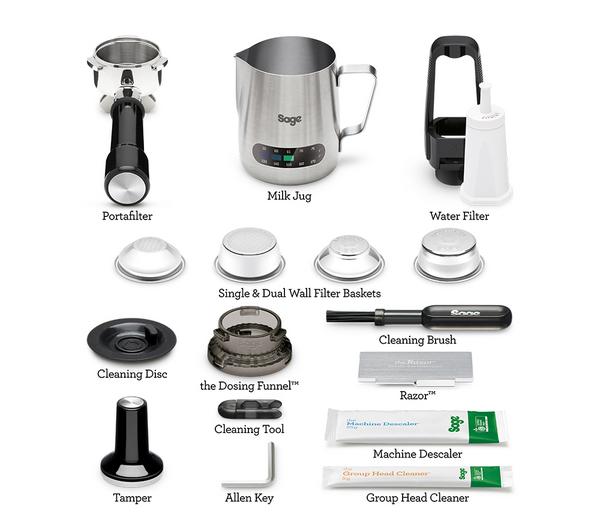 SAGE the Barista Express SES875 Bean to Cup Coffee Machine with Milk Jug - Black Truffle