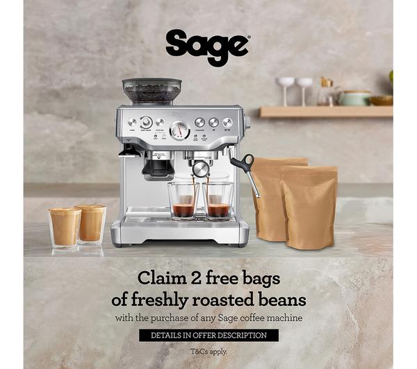 SAGE the Barista Express SES875 Bean to Cup Coffee Machine with Milk Jug - Black Truffle