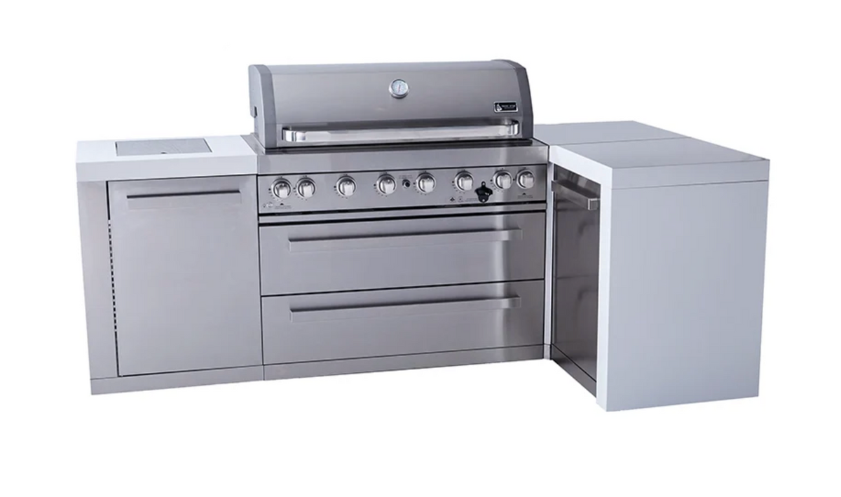 Mont Alpi 6-burner Deluxe Island with a 90-Degree Corner MAi805-D90 - 94"