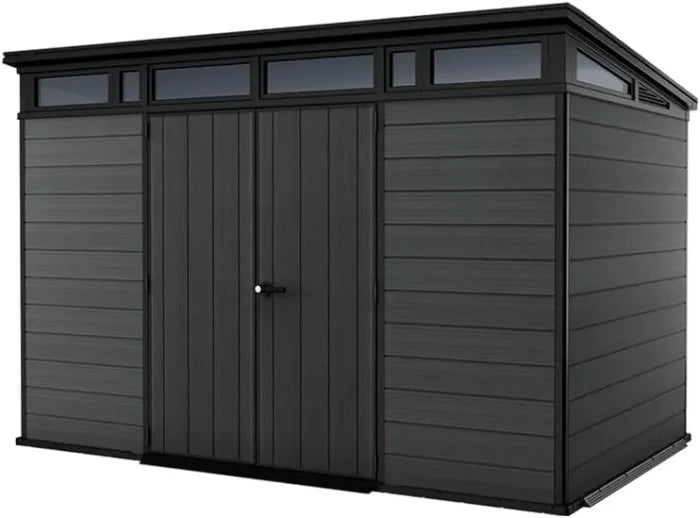11x 7 Cortina Heavy Duty Plastic Pent Shed – Dark Grey